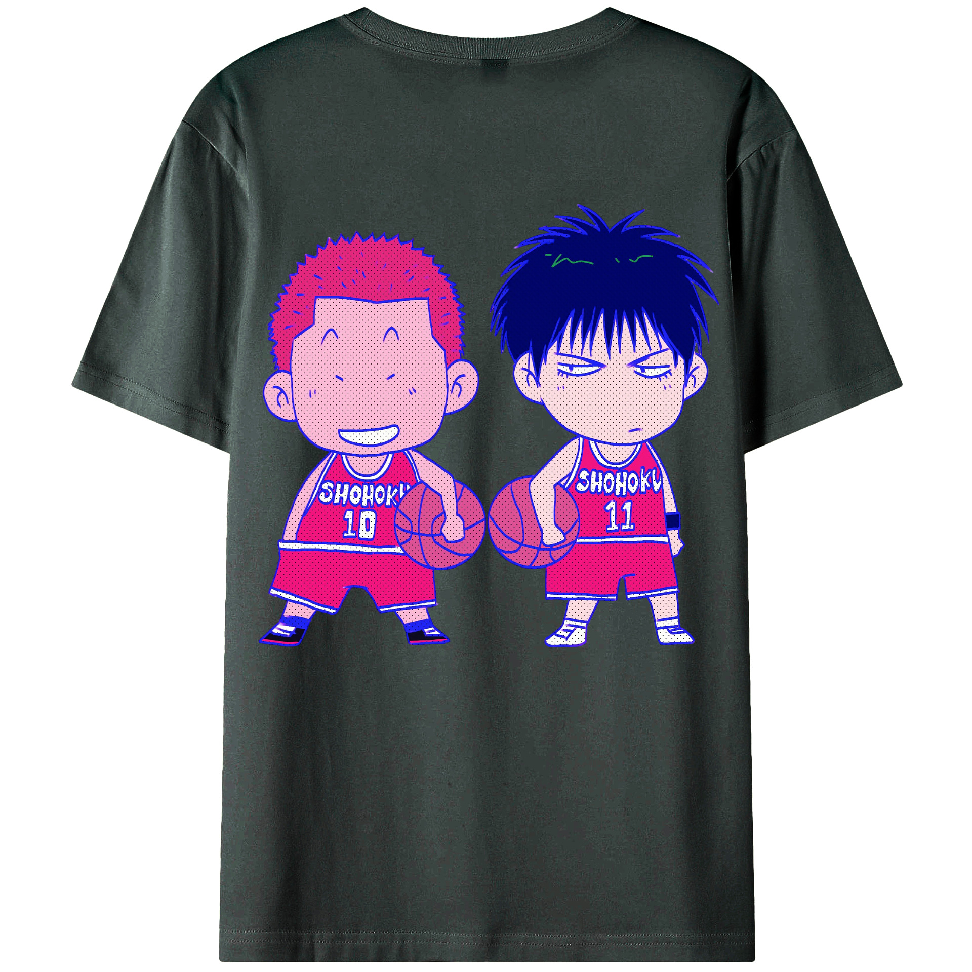 （画像用） SLAM DUNK／スラムダンク 綿100％ メンズ半袖Tシャツ（バックプリント） 通気性